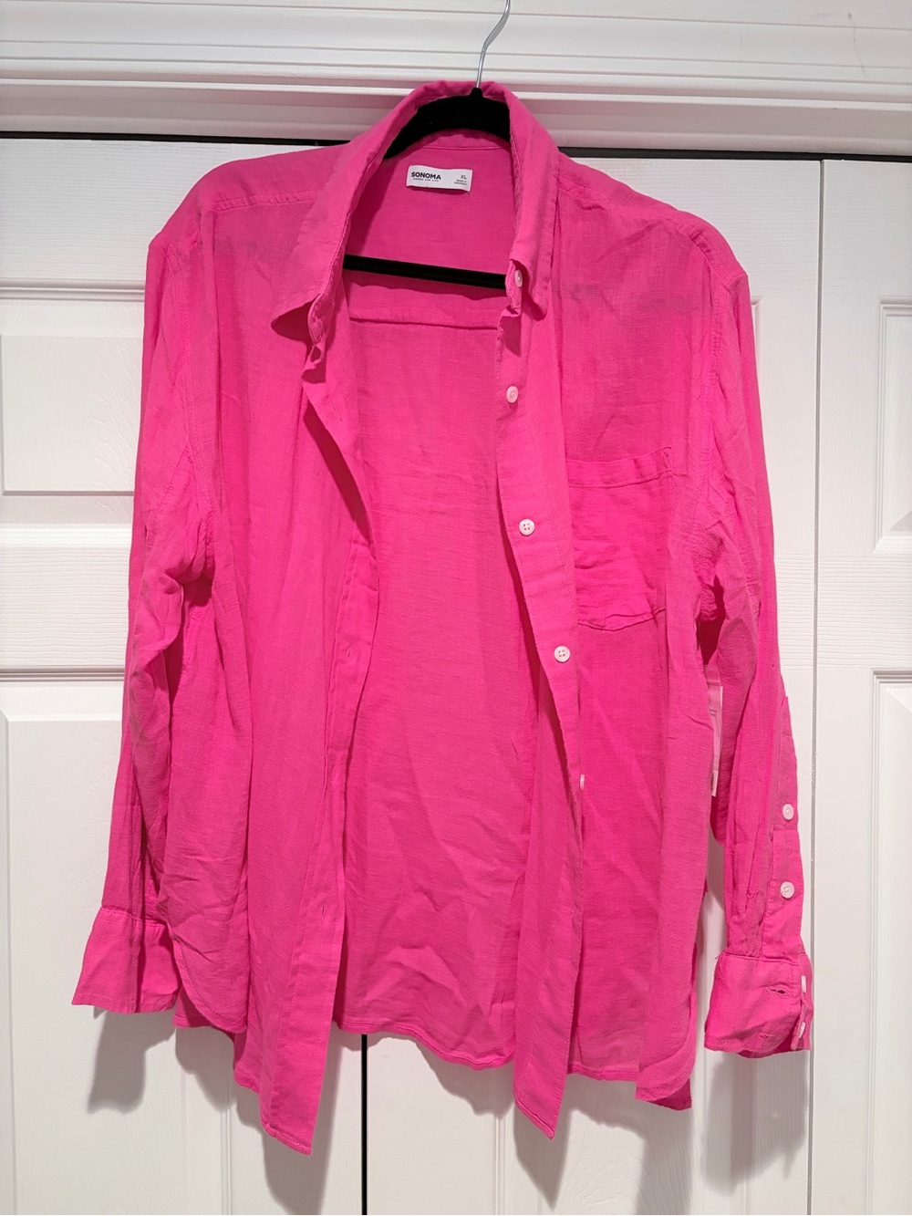 Sonoma Bright Pink Button-Down Shirt